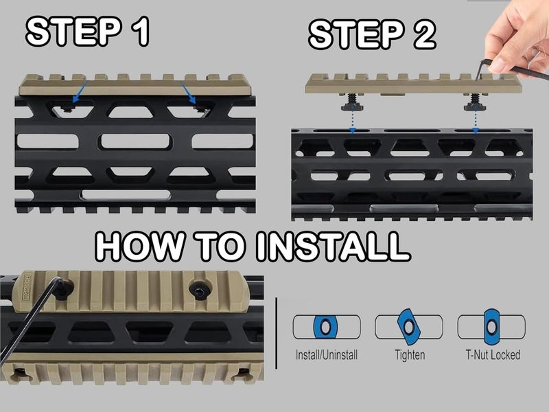 Gotical Store Combo - 2Pcs 5-Slot MLOK & Mount Kit-Push Button with Set of Screws & Allen Wrench… - Image 4